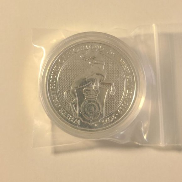 2021 Queens Beast White Greyhound Of Richmond BU 2oz Silver .9999 Fine - Picture 3 of 4